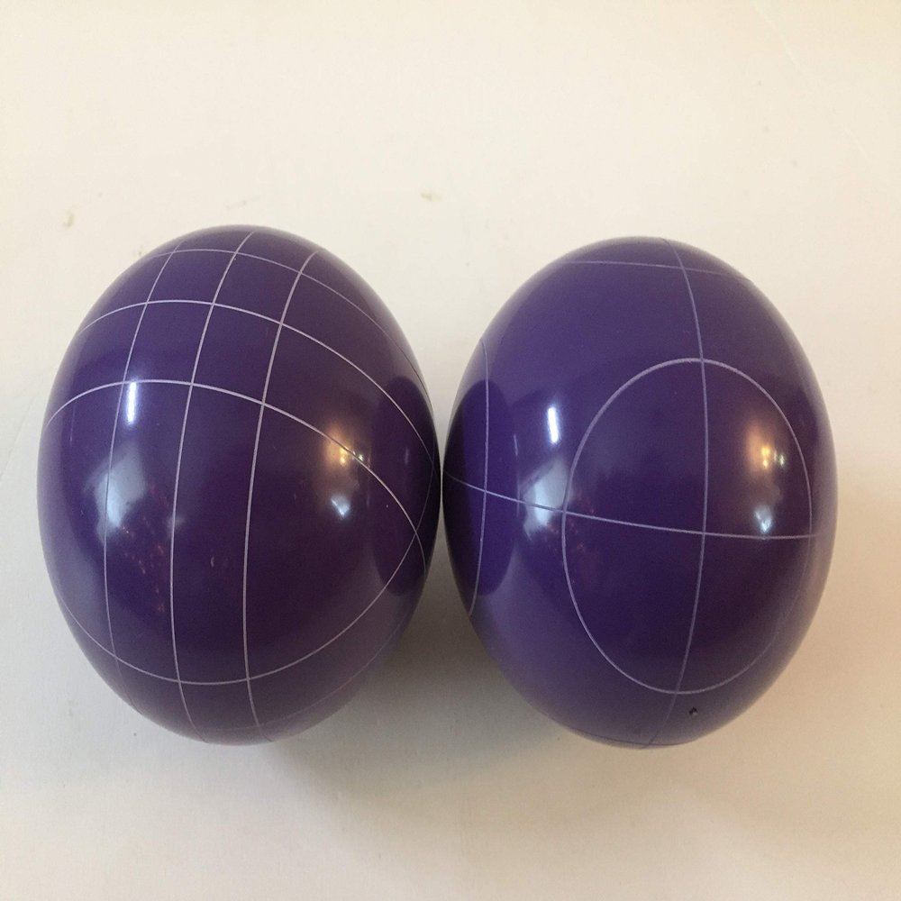 BuyBocceBalls Listing - Pack of 2 Listing - Replacement Bocce Balls - 107mm - Purple with 2 Different Scoring Patterns