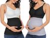 Rheane Pregnancy Belly Support Band Maternity Belly Band Maternity Jeans Extender (Black+Grey 2) view 1