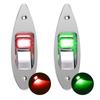 Acelane One Pair Boat Navigation Lights Boat LED Bow Light Teardrop 12V Stainless Steel Marine Sidelight Red & Green Sailing Signal Lights for Pontoon, Skiff, Small Boat, More view 1