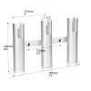 3 Tube Aluminium Fishing Rod Holders, 3 Link Wall-Mounted Pod Rack, Be Suitable for Marine Boat Yacht Camper RV view 2