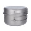 usharedo Portable Mug Titanium Pot Pan Set with Folding Handles Camping Hiking Outdoor Cup Tableware ti2042c view 1