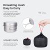 usharedo Portable Mug Titanium Pot Pan Set with Folding Handles Camping Hiking Outdoor Cup Tableware ti2042c view 3