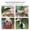 usharedo Portable Mug Titanium Pot Pan Set with Folding Handles Camping Hiking Outdoor Cup Tableware ti2042c view 4
