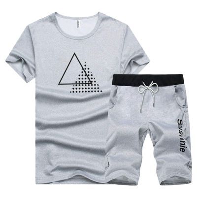 Men's Casual 2 Piece Outfits Camouflage Short Sleeve Crewneck Shirt& Shorts Jumpsuit Set