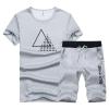 Men's Casual 2 Piece Outfits Camouflage Short Sleeve Crewneck Shirt& Shorts Jumpsuit Set view 1