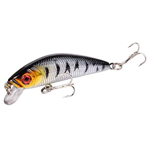 HZLXF1 Fishing Lure 70mm 8g 3D Eyes Crank Bait Wobbler Artificial Plastic Hard Bait Fishing Tackle Fishing Tools (Color : 8)