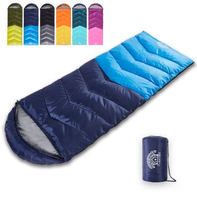 Flantree Sleeping Bag 4 Seasons Adults & Kids for Camping Hiking Trips Warm Cool Weather,Lightweight and Waterproof with Compression Bag,Indoors Outdoors Activities
