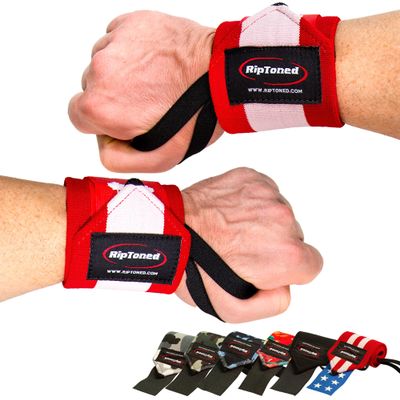 Rip Toned Wrist Wraps for Weightlifting  USPA & USAPL Approved 18" Wrist Straps for Powerlifting  Adjustable, Durable Gym Wraps with Thumb Loop  Maximum Support for Men & Women  Canada Flag Stiff