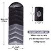 Flantree Sleeping Bag 4 Seasons Adults & Kids for Camping Hiking Trips Warm Cool Weather,Lightweight and Waterproof with Compression Bag,Indoors Outdoors Activities view 2