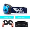 EXP VISION Snowboard Ski Goggles Men Women Youth, Anti Fog OTG Winter Snow Goggles Spherical Detachable Lens (Blue) view 3