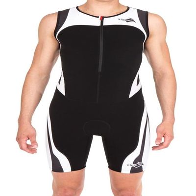 Kiwami Rio LD Men's Trisuit - Tri Suits - Triathlon Trisuit Men (Black/White, X-Small)