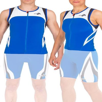 Kiwami Rio Men's Tri Top - Tri Top - Triathlon Men's Top (Black/Blue, XX-Large)