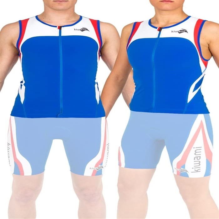 Kiwami Rio Men's Tri Top - Tri Top - Triathlon Men's Top (Royal/Red, XX-Large)