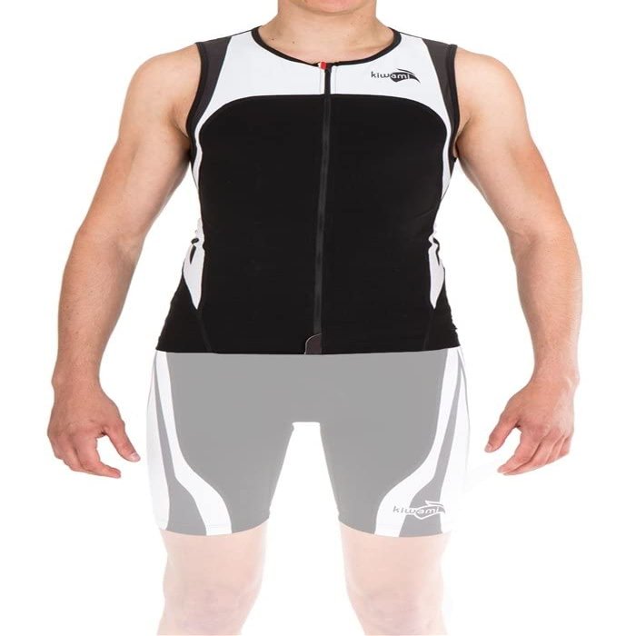 Kiwami Rio Men's Tri Top - Tri Top - Triathlon Men's Top (Black/White, Small)