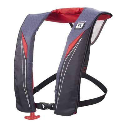 BLUESTORM Cirrus26 Inflatable PFD Life Jackets for Adults | US Coast Guard Approved Automatic Life Vest w/Manual Override Convertibility (Nitro Red, One Size)