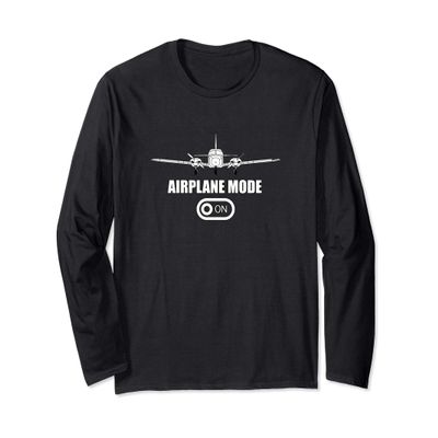 Best Twin Engine General Aviation Gift Airplane Mode Pilot Long Sleeve T-Shirt