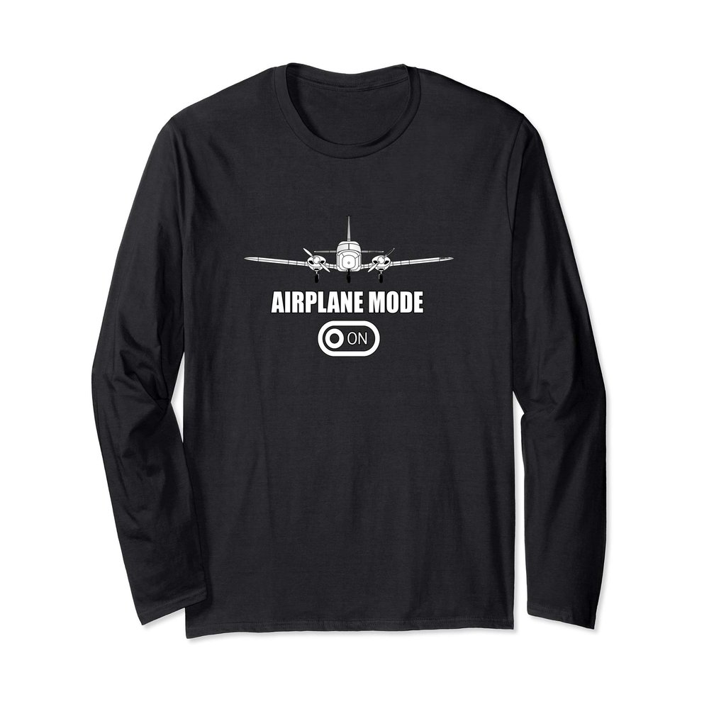 Best Twin Engine General Aviation Gift Airplane Mode Pilot Long Sleeve T-Shirt