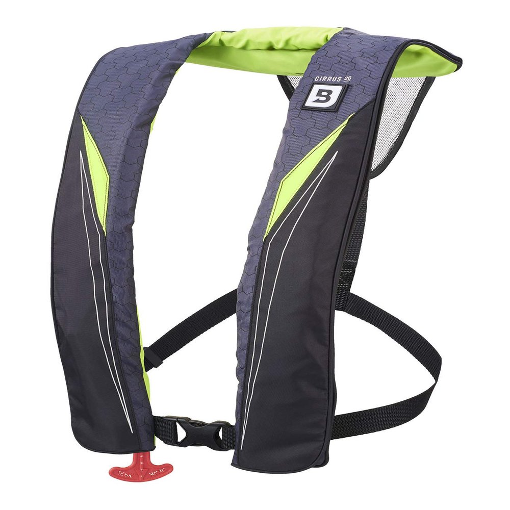 BLUESTORM Cirrus26 Inflatable PFD Life Jackets for Adults | US Coast Guard Approved Automatic Life Vest w/Manual Override Convertibility (Hi Vis, One Size)