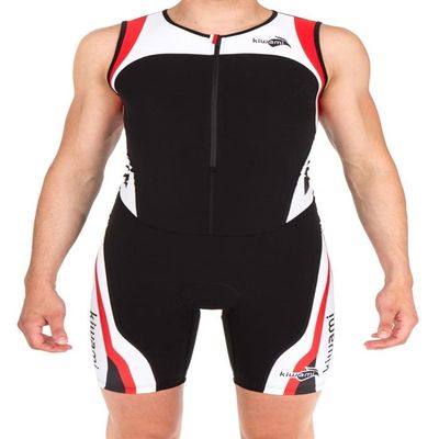 Kiwami Rio LD Men's Trisuit - Tri Suits - Triathlon Trisuit Men (Black/Red, X-Small)