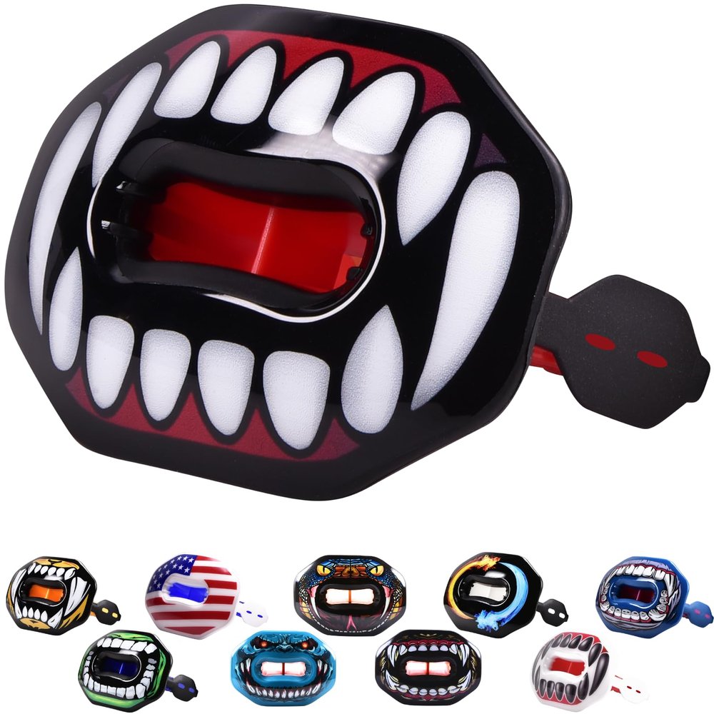 Oral Mart Vampire Fangs Football Mouth Guard - Lip Guard Mouthpiece | Lip Protector Mouthguard (Detachable Strap Included)