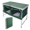 CampLand Outdoor Folding CampingTable with Aluminum Lightweight Height Adjustable with Storage Organizer Picnic Table for BBQ, Party, Camping (Green) view 1