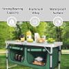 CampLand Outdoor Folding CampingTable with Aluminum Lightweight Height Adjustable with Storage Organizer Picnic Table for BBQ, Party, Camping (Green) view 3
