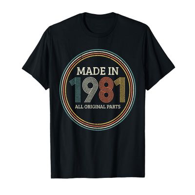40th Birthday Funny Gift Retro Vintage 1981 Original Parts T-Shirt