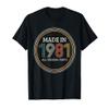 40th Birthday Funny Gift Retro Vintage 1981 Original Parts T-Shirt view 1