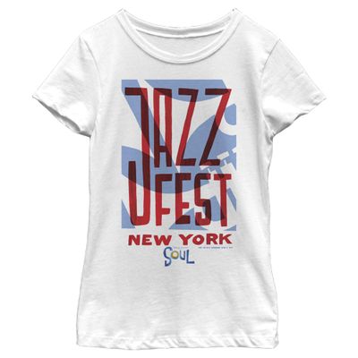 Disney Girl's Jazz Fest T-Shirt, White, Medium