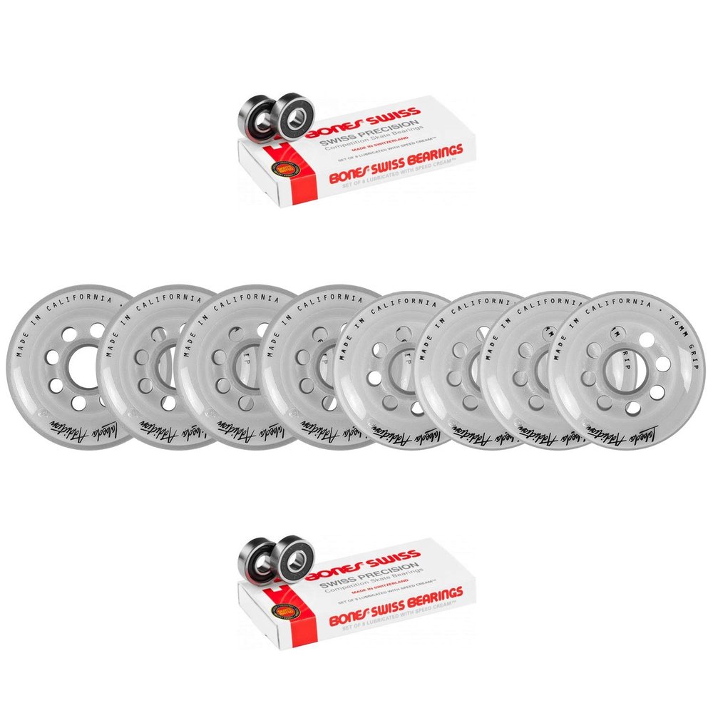 Labeda Wheels 80mm /76mm Hilo Set Addiction White Inline Hockey Bones Swiss