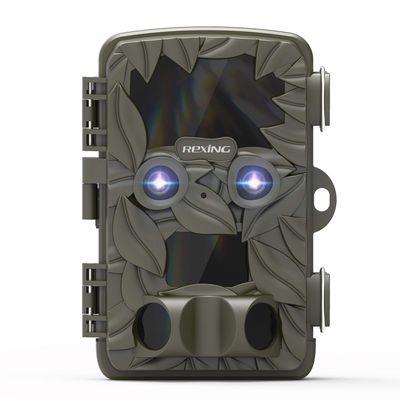 REXING Woodlens H6 - Dual Camera Trail Cam, 4K+FHD Ultra HD Video, 20MP CMOS Motion Sensor with Night Vision, Photo Burst, Time Lapse, 512GB, TV Connect,16 Month Standby, Hunting/Wildlife Camera