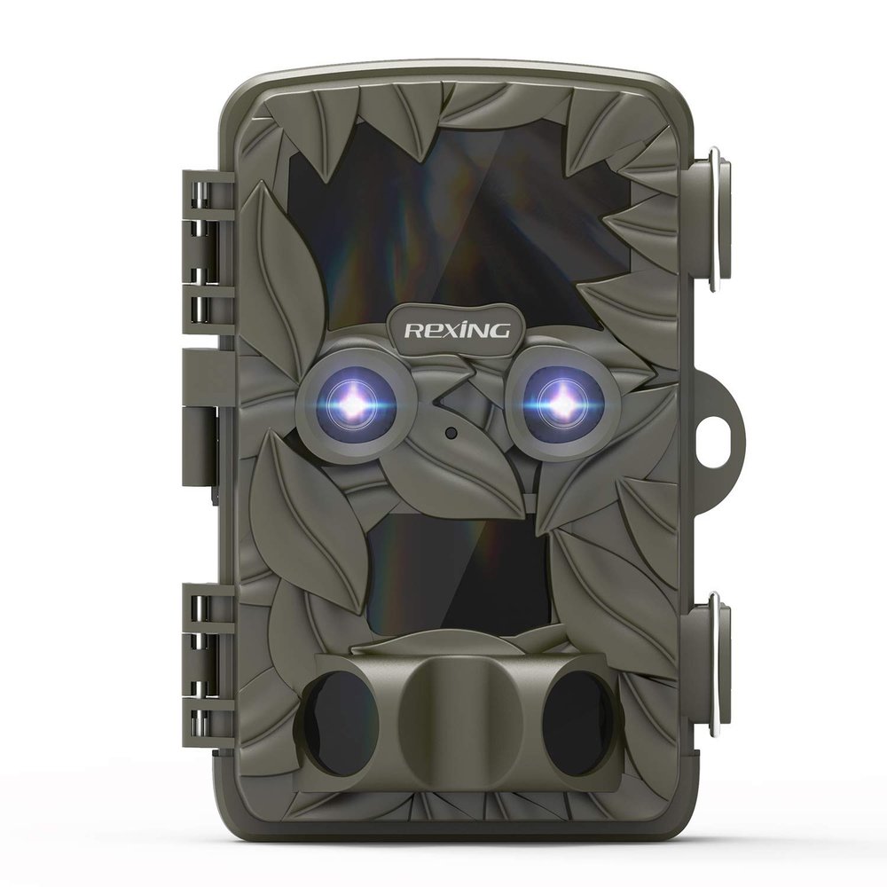 REXING Woodlens H6 - Dual Camera Trail Cam, 4K+FHD Ultra HD Video, 20MP CMOS Motion Sensor with Night Vision, Photo Burst, Time Lapse, 512GB, TV Connect,16 Month Standby, Hunting/Wildlife Camera