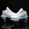 MLyzhe Deformation Roller Shoes Male and Female Skating Shoes Adult Children's Automatic Walking Shoes Invisible Pulley Shoes Skates with Double-Row Deform Wheel view 2