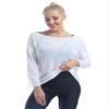 YEAHDOR Women's Long Sleeve See Through Mesh Dance Top Yoga Workout Active Shirt Sheer Dance Cover Up White OneSize view 4