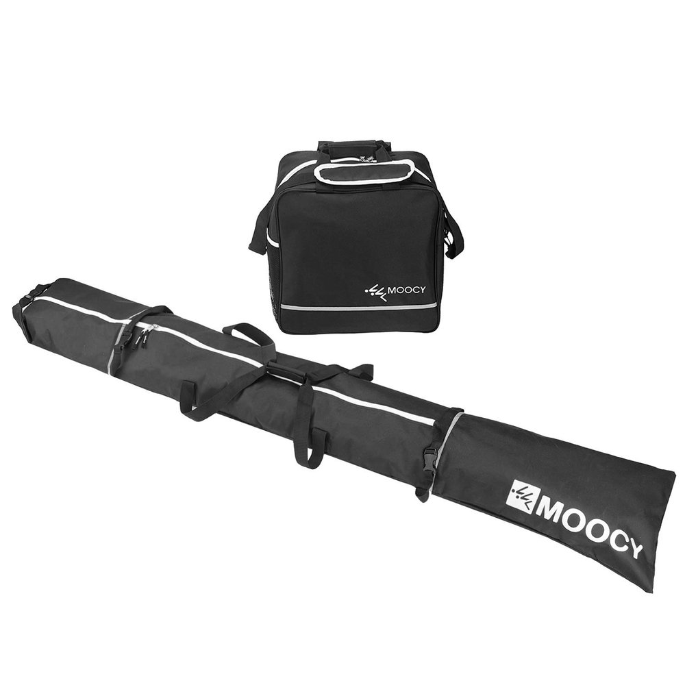 MOPHOEXII Ski Bag and Ski Boot Bag Combo,Adjustable Length Snow Ski Bags,Ski Bags for Air Travel Fit Skis Up to 200cm For Men, Women, Adults and Children