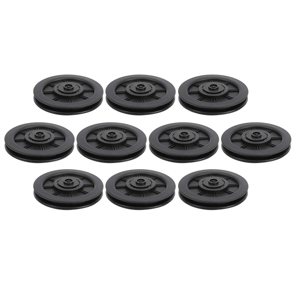 Pulley Wheel, Universal Smooth Replacement Nylon Bearing Pulley 100mm 10Pcs Set Durable Low Noise for Home Gym Fitness Equipment Bodybuilders Cardio Workouts