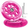 120mm x 28mm Light-up Kick Scooter Front Wheels 8mm OD Inline, LED Bearing Skateboard Silent Flash Wheel with Bearings ABEC-9 for Foldable Micro Mini 2-3-4 Wheel Kids Scooter Kickboard view 1