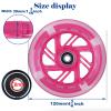 120mm x 28mm Light-up Kick Scooter Front Wheels 8mm OD Inline, LED Bearing Skateboard Silent Flash Wheel with Bearings ABEC-9 for Foldable Micro Mini 2-3-4 Wheel Kids Scooter Kickboard view 2