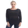 YEAHDOR Women's Long Sleeve See Through Mesh Dance Top Yoga Workout Active Shirt Sheer Dance Cover Up Black OneSize view 3