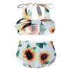 renvena Baby Girls Sunflower Halter Bikini Top with Swim Short Bottoms for Kids Swimsuit Summer Holiday Sunsuit Sunflower 3-6 Months view 1