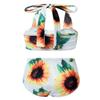 renvena Baby Girls Sunflower Halter Bikini Top with Swim Short Bottoms for Kids Swimsuit Summer Holiday Sunsuit Sunflower 3-6 Months view 2