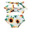 renvena Baby Girls Sunflower Halter Bikini Top with Swim Short Bottoms for Kids Swimsuit Summer Holiday Sunsuit Sunflower 3-6 Months view 3