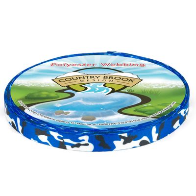 Country Brook Design - Royal Blue and White Camo Photo Quality Polyester (1/2 Inch, 50 Yards)