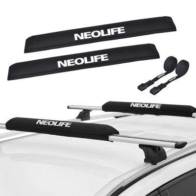 WONITAGO Soft Roof Rack Pads with Two 15 Ft Tie Down Straps for Surfboard, SUP Paddleboard, Snowboard, 34inch (Pair) Black