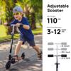TENBOOM Scooter Toys for Kids Ages 6-12/3-5, Max Load 220 LBS, Foldable Lightweight Kick Scooter with Light Up Wheels, Kickstand, 3 Adjustable Levels, Rear Brake, Black view 2