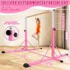 FC FUNCHEER Gymnastics Bar for Kids Ages 3-15, 35" to 60" Adjustable Height, 4FT Wide Base - Professional Kip Bar with 360 Stability & Fiberglass Crossbar, Easy Fold&Solid Design for Home Training view 2