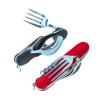 Cluck 6-in-1 Multi-Function Camping Utensil Flatware Set Detachable Spoon Fork Knife Combo Mess Kit with Carrying Pouch (Red + Black) view 1