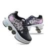 CHSSIH Roller Skates for Women,Shoes with Wheels for Girls Roller skatesfor Girls Ages 6-12, Adult Parkour Quad Roller Shoes Inline Skates Children'sOutdoor Skates,C-6.5 view 1
