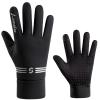 FUFU Gloves Winter Waterproof Touchscreen Gloves Windproof Thermal Gloves with Non-Slip Full Finger for Cycling,Driving,Running (Color : Black) view 1