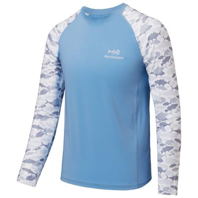 BASSDASH Youth UPF50+ Camo Long Sleeve Fishing Shirt UV Protection Quick Dry Tee